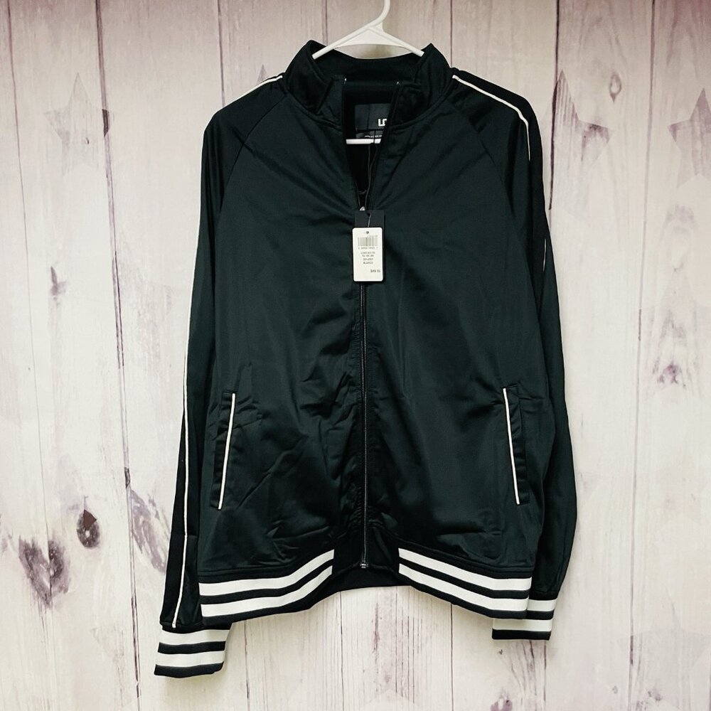 LCKR Mens Full Zip Jacket Size XL Black White Coat